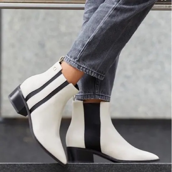 Cole Haan Valorie Bootie (45mm) Pointy Toe Chelsea Boot - Ivory Princess Leather - Picture 1 of 16